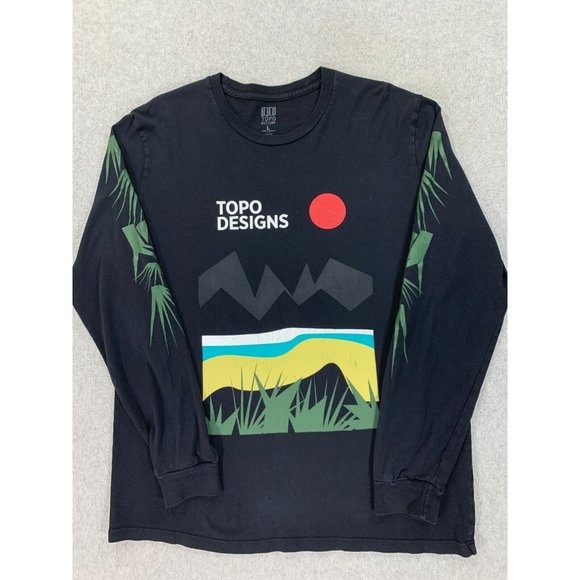 Topo Designs Other - Topo Designs Cotton Long Sleeve Crew Tee Shirt (Men's Large) Black